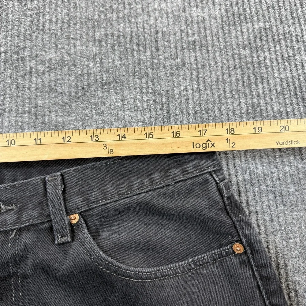 Levis 505 Jeans Mens 35x30 Gray Charcoal Straight Leg Denim Mid Rise‎ Casual